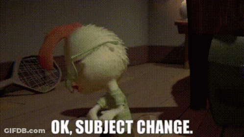 Cartoon Character Says Ok Subject Change GIF