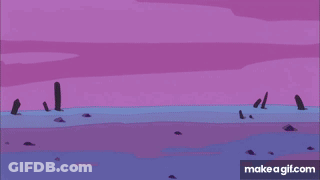 Cartoon Character Says One Cerberus Purple And Blue Background GIF