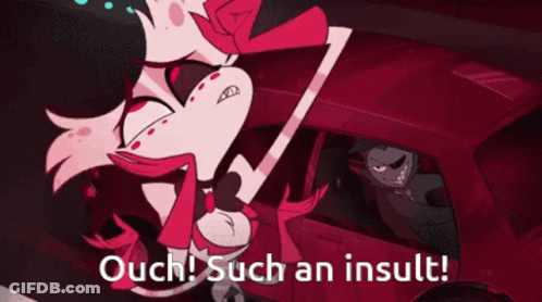 Cartoon Character Says Ouch Such An Insult In Front Of Car GIF