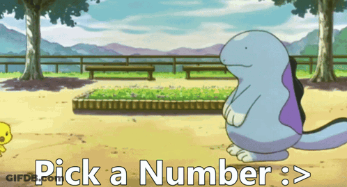 Cartoon Character Says Pick A Number GIF