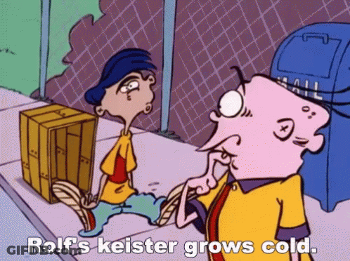 Cartoon Character Says Rolf Keister Grows Cold GIF