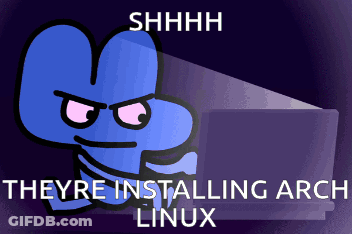 Cartoon Character Says Shhhh Installing Arch Linux GIF