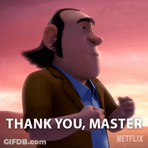 Cartoon Character Says Thank You Master Netflix Advertisement GIF