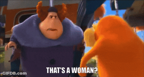 Cartoon Character Says That's A Woman GIF