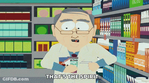 Cartoon Character Says That's The Spirit In A Store GIF