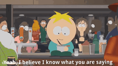 Cartoon Character Says Yeah I Believe I Know What You Are Saying In Front Of Crowd GIF