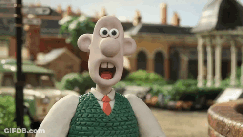 Cartoon Character Screaming In Green Vest And Tie GIF