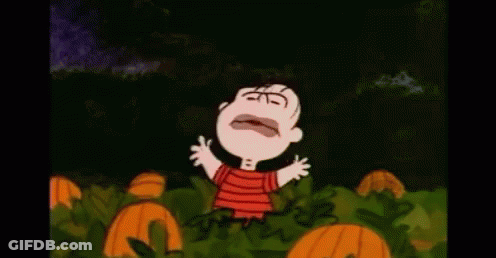 Cartoon Character Screaming In Pumpkin Field GIF
