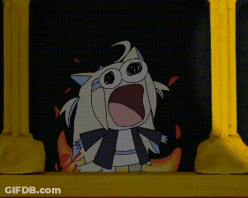 Cartoon Character Screaming In Yellow Frame GIF