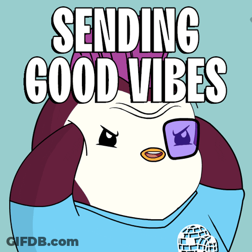 Cartoon Character Sending Good Vibes With Purple Eye GIF