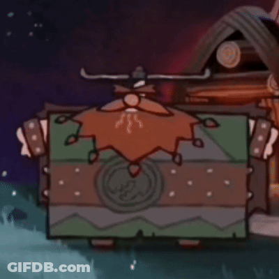 Cartoon Character Shaking Hands And Holding Box GIF