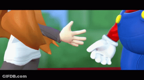 Cartoon Character Shaking Hands GIF