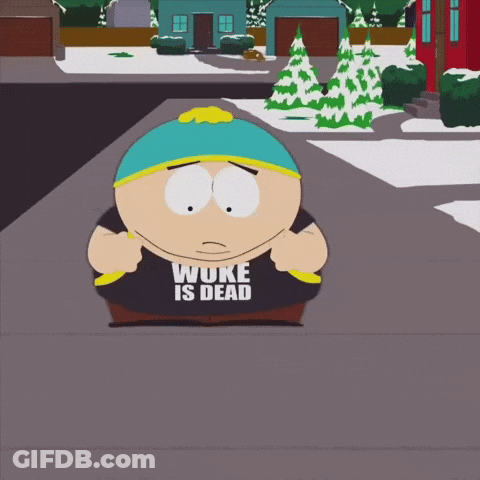 Cartoon Character Shirt Saying Woke Is Dead GIF