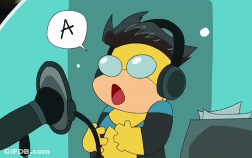 Cartoon Character Singing Into Microphone Saying A GIF
