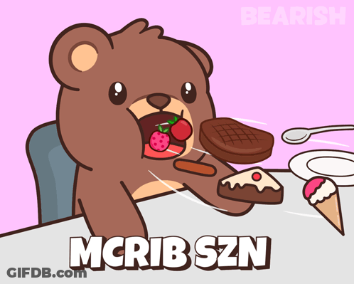 Cartoon Character Sitting At Table With Sandwiches GIF