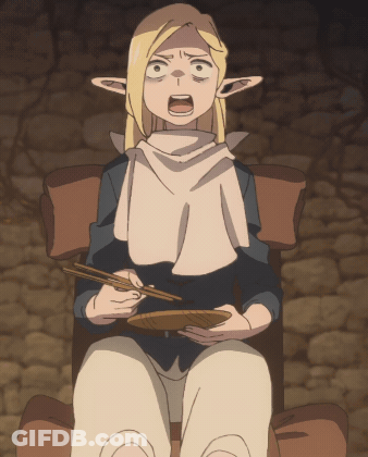 Cartoon Character Sitting Holding Chopsticks GIF