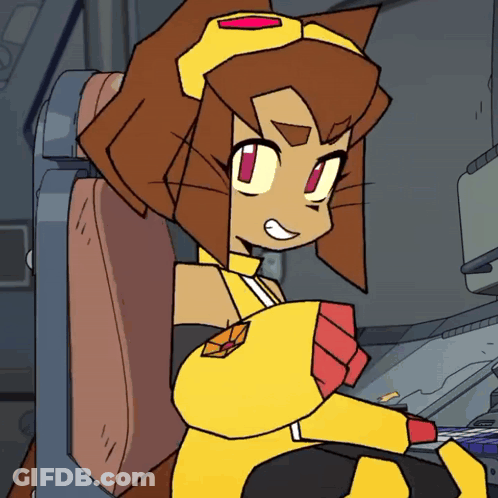 Cartoon Character Sitting In Chair With Red Eye GIF