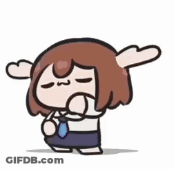 Cartoon Character Sitting On Bed GIF