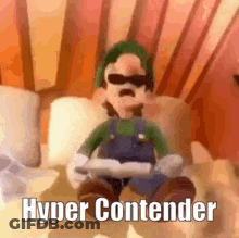 Cartoon Character Sitting On Bed With Book And Sunglasses GIF