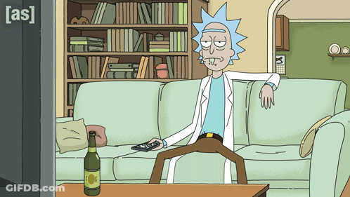 Cartoon Character Sitting On Couch Holding Remote GIF