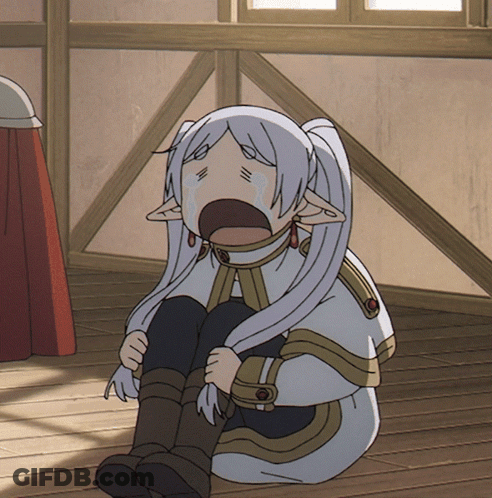 Cartoon Character Sitting On Floor Crying GIF
