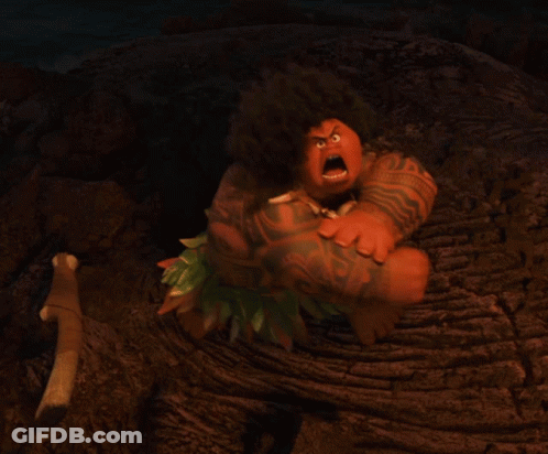 Cartoon Character Sitting On Rock With Stick GIF