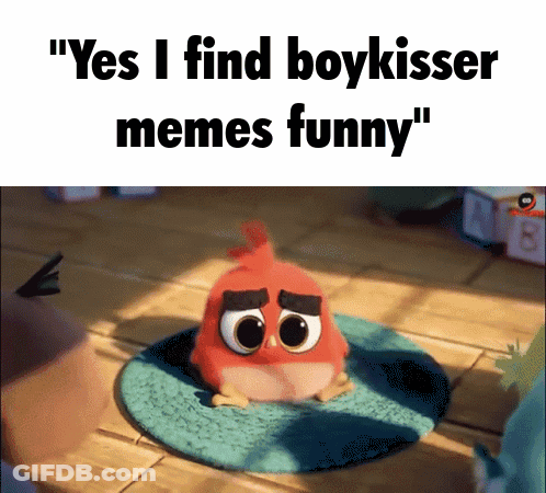Cartoon Character Sitting On Rug Saying Yes I Find Boykisser Memes Funny GIF