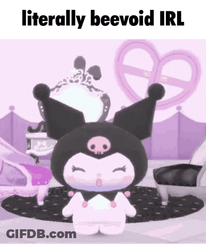 Cartoon Character Sitting On Rug With Beevoid IRL GIF