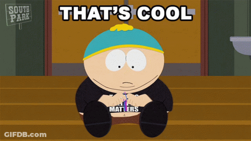 Cartoon Character Sitting On Stairs Saying That's Cool GIF