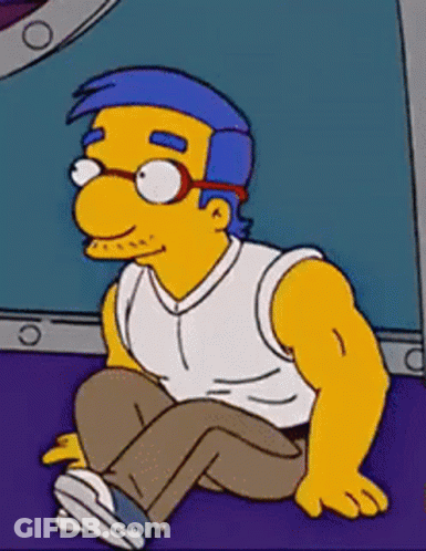 Cartoon Character Sitting With Glasses GIF