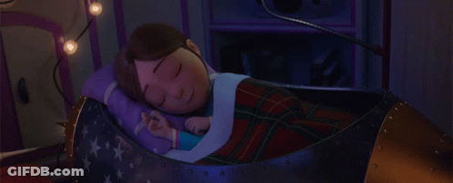 Cartoon Character Sleeping In Rocket Bed GIF