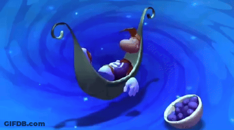 Cartoon Character Sleeping In Water Hammock GIF