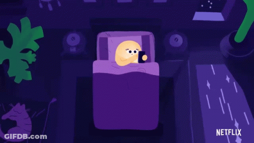 Cartoon Character Sleeping With Netflix GIF