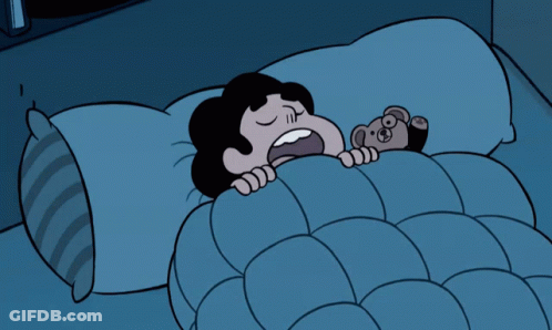 Cartoon Character Sleeping With Teddy Bear GIF