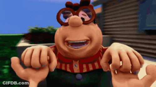 Cartoon Character Smiling In Red Shirt GIF