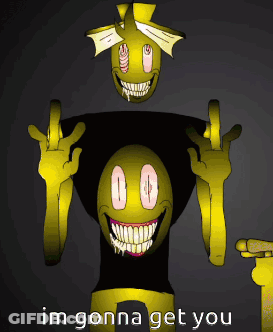Cartoon Character Smiling Saying Im Gonna Get You GIF