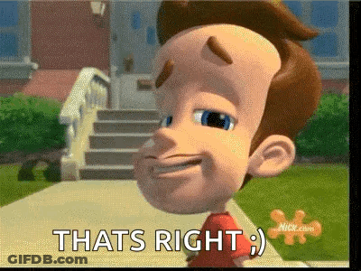 Cartoon Character Smiling Says That's Right GIF