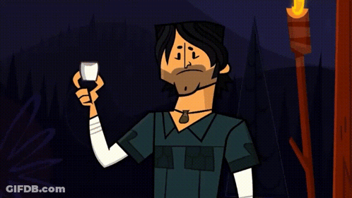 Cartoon Character Smiling While Holding Glass GIF