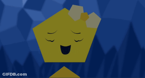 Cartoon Character Smiling With Bow GIF