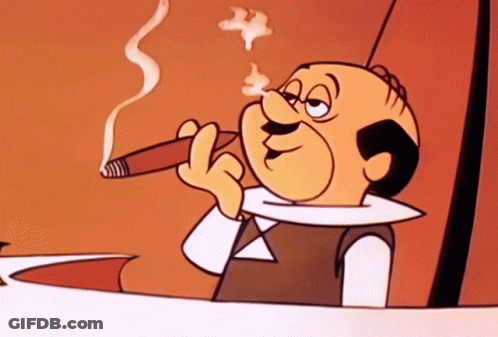 Cartoon Character Smoking Cigar GIF