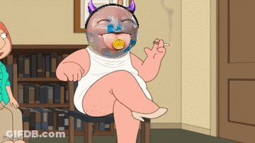 Cartoon Character Smoking Cigarette And Lollipop GIF