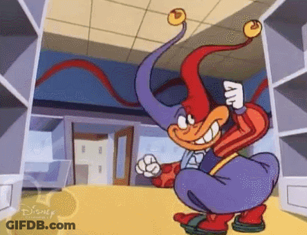 Cartoon Character Squatting In Room GIF