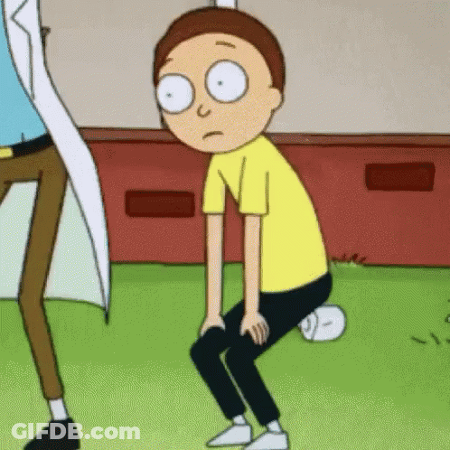 Cartoon Character Squatting On Grass GIF