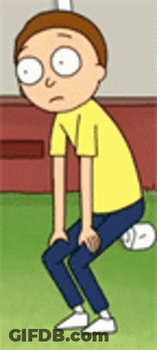 Cartoon Character Squatting On Grass GIF
