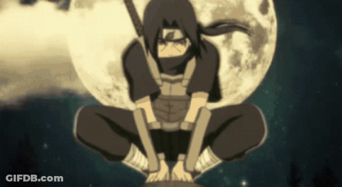 Cartoon Character Squatting With Full Moon GIF