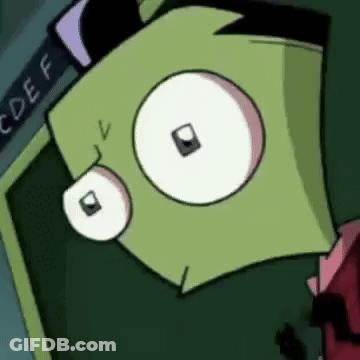 Cartoon Character Standing At Chalkboard With ABCDEF GIF