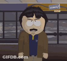 Cartoon Character Standing Before Blockbuster Sign GIF