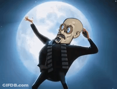 Cartoon Character Standing Before Full Moon GIF