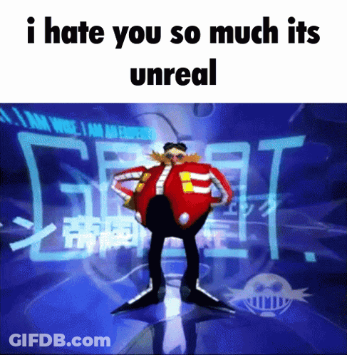 Cartoon Character Standing Before I Hate You Sign GIF