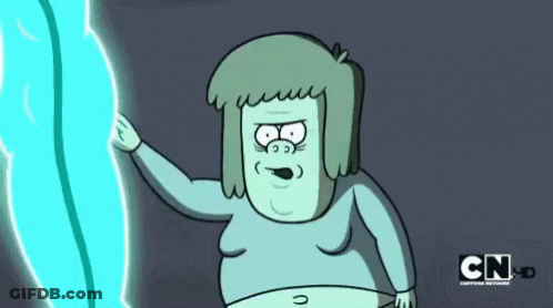 Cartoon Character Standing Before Lightning GIF